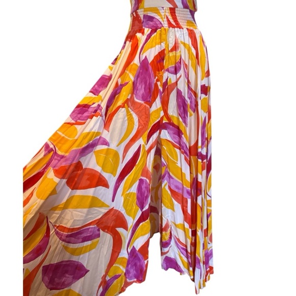 Anthropologie Abel The Label Rumi Maxi Dress Halter Tie Back Sz S Floral Bright - Picture 6 of 10